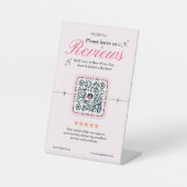 Lichtroze QR-code voetstuk - Vrouwelijk Custom Reclamebord Met Voetstuk (Voorkant)