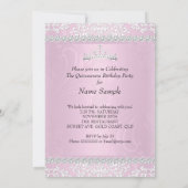 Lichtroze Quinceanera 15e verjaardag Tiara Kaart (Achterkant)