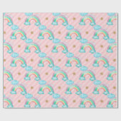 Lichtroze regenboogpatroon cadeaupapier (Vlak)
