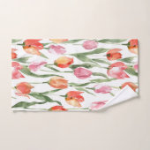 Lichtroze Rood tulpenveldpatroon Bad Handdoek (Handdoek)