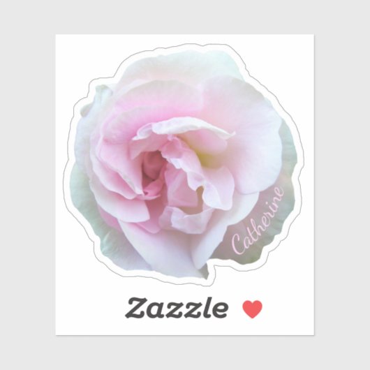 Lichtroze Roos Aangepaste naam Sticker (Vel)