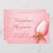 Lichtroze roos bruidbruidsuitnodiging kaart (Voorkant / Achterkant)