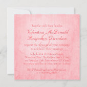 Lichtroze roos-buis bruiloft vierkant uitnodiging (Achterkant)