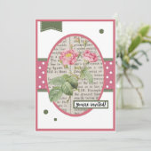  Lichtroze Roos Details op de achterkant Kaart (Staand voorkant)