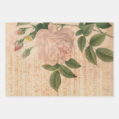  lichtroze Roos en muziek Inpakpapier Vel (Voorkant 3)