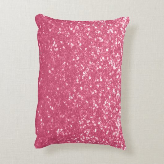 Lichtroze roos faux sparkles glitter accent kussen (Achterkant (Verticaal))