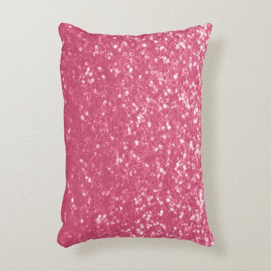 Lichtroze roos faux sparkles glitter accent kussen (Voorkant(Verticaal))