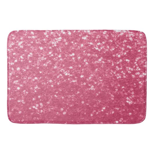 Lichtroze roos faux sparkles glitter badmat (Voorkant)