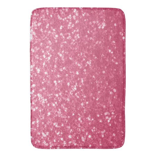 Lichtroze roos faux sparkles glitter badmat (Voorkant Verticaal)