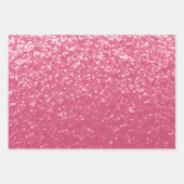 Lichtroze roos faux sparkles glitter inpakpapier vel (Voorkant 3)