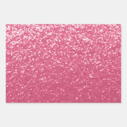 Lichtroze roos faux sparkles glitter inpakpapier vel (Voorkant 3)