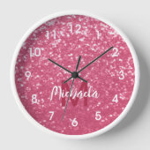 Lichtroze roos faux sparkles glitter Monogram (Voorkant)