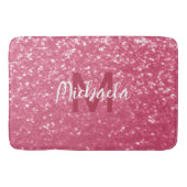 Lichtroze roos faux sparkles glitter Monogram Badmat (Voorkant)