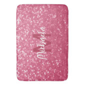 Lichtroze roos faux sparkles glitter Monogram Badmat (Voorkant Verticaal)
