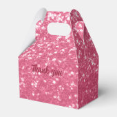 Lichtroze roos faux sparkles glitter Monogram Bedankdoosjes (Achterkant)