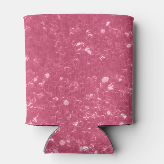 Lichtroze roos faux sparkles glitter Monogram Blikjeskoeler (Achterkant)