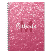Lichtroze roos faux sparkles glitter Monogram Notitieboek (Voorkant)
