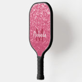 Lichtroze roos faux sparkles glitter Monogram Pickleball Paddle (Links)
