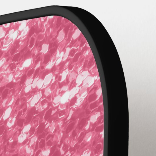 Lichtroze roos faux sparkles glitter Monogram Pickleball Paddle (Links Detail)