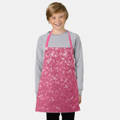 Lichtroze roos faux sparkles glitter schort (Gedragen)