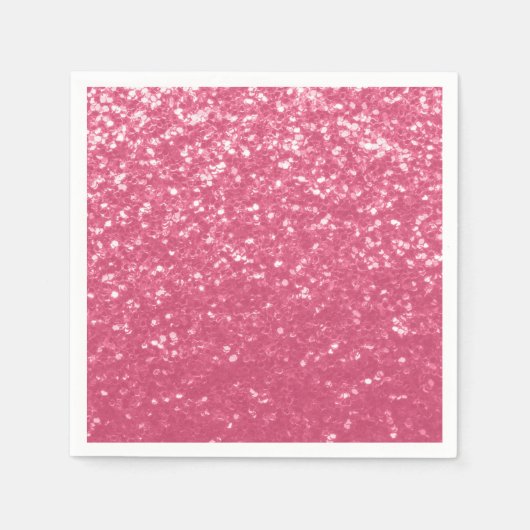 Lichtroze roos faux sparkles glitter servet (Voorkant)