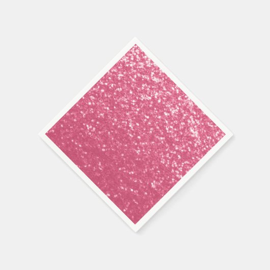Lichtroze roos faux sparkles glitter servet (Hoek)