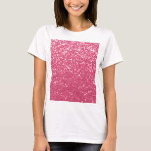 Lichtroze roos faux sparkles glitter t-shirt