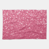 Lichtroze roos faux sparkles glitter theedoek (Horizontaal)