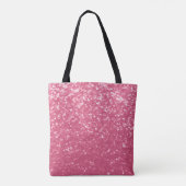 Lichtroze roos faux sparkles glitter tote bag (Achterkant)