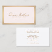 Lichtroze, Roos Gouden Rand Huidverzorging Spa Visitekaartje (Voorkant / Achterkant)