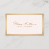 Lichtroze, Roos Gouden Rand Huidverzorging Spa Visitekaartje (Voorkant)