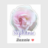 Lichtroze Roos Naam Sticker (Vel)