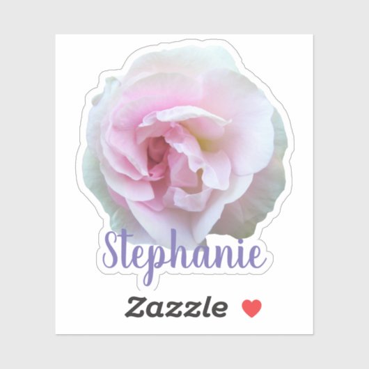 Lichtroze Roos Naam Sticker (Vel)