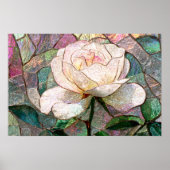 Lichtroze Roos Nep Gebrandschilderd Glas Pastel Poster (Voorkant)