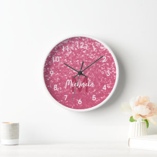 Lichtroze roos nepschittering glinsterend Monogram