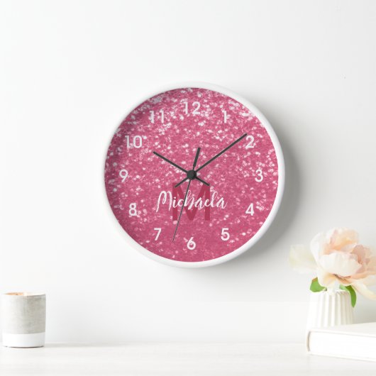 Lichtroze roos nepschittering glinsterend Monogram (Huis)