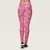 Lichtroze roos nepschittering glitters leggings (Achterkant)