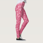 Lichtroze roos nepschittering glitters leggings (Rechts)