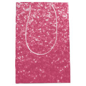 Lichtroze roos nepschittering glitters medium cadeauzakje (Voorkant)