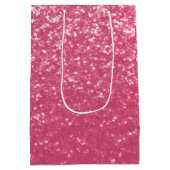 Lichtroze roos nepschittering glitters medium cadeauzakje (Achterkant)