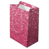 Lichtroze roos nepschittering glitters medium cadeauzakje (Achterkant Gekanteld)
