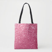 Lichtroze roos nepschittering glitters tote bag (Voorkant)