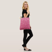 Lichtroze roos nepschittering glitters tote bag (Op model)