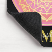 Lichtroze, roze en gouden Boho-mandala Muismat (Hoek)