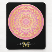 Lichtroze, roze en gouden Boho-mandala Muismat (Voorkant)