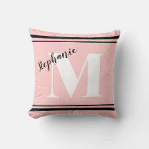 Lichtroze roze en zwarte monogram