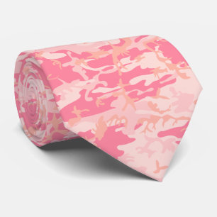 Lichtroze, Roze, Perzik Camouflage Stropdas