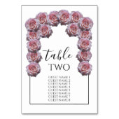 Lichtroze Rozen Bindende Gastnamen Kaart (Achterkant)