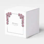 Lichtroze Rozen bruiloft Bedankdoosjes (Voorkant Zijde)