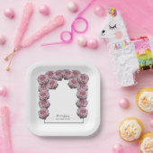 Lichtroze Rozen bruiloft Papieren Bordje (Feest)